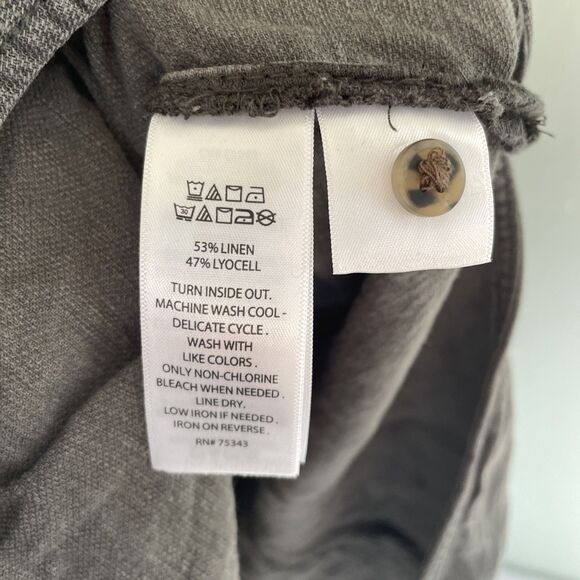 Lucky Brand Army Green Midi Shirt Dress Full Button Short Sleeve Collar Womens L - Picture 6 of 7